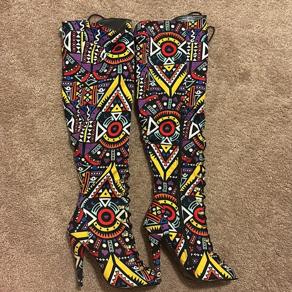 Zip up open toed heeled boots - Picture 2 of 5